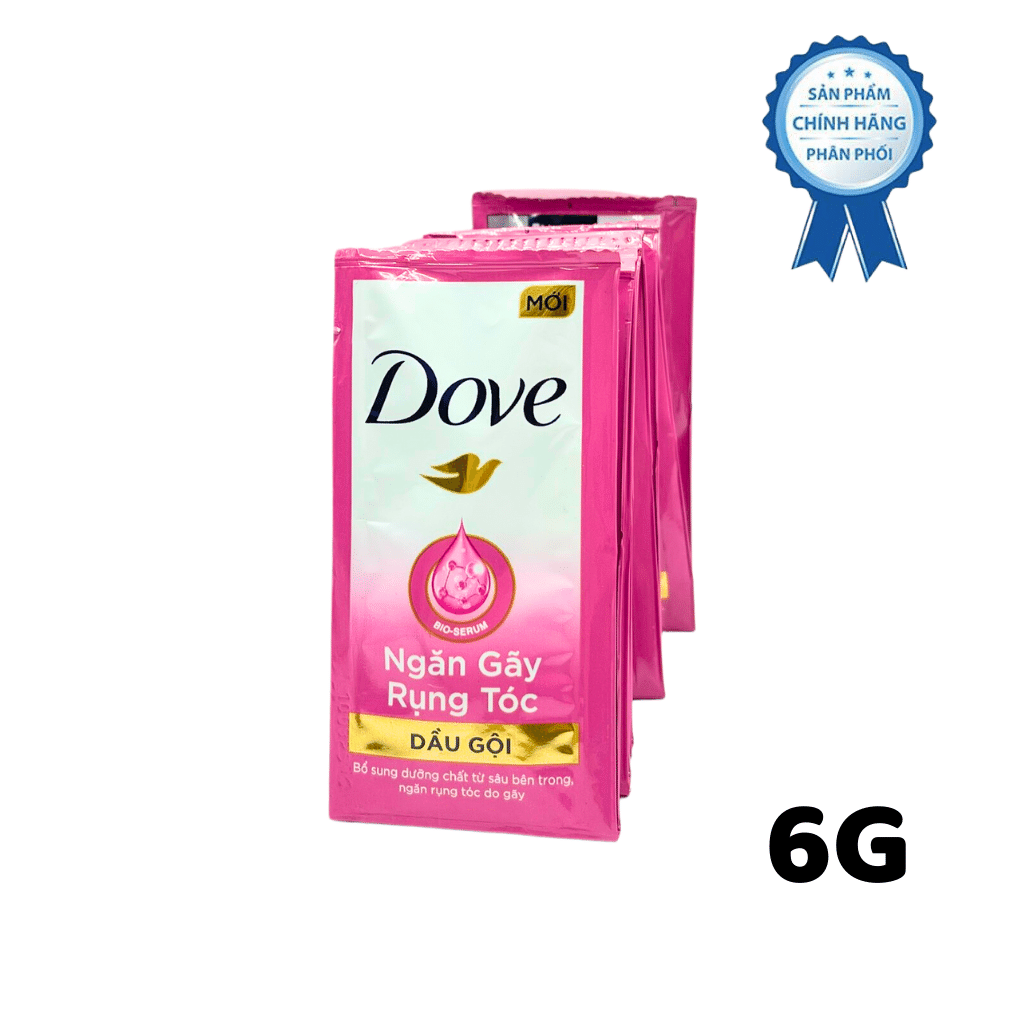 DOVE Dầu gội Ngăn Gãy Rụng Tóc 6gr x 10 gói/dây