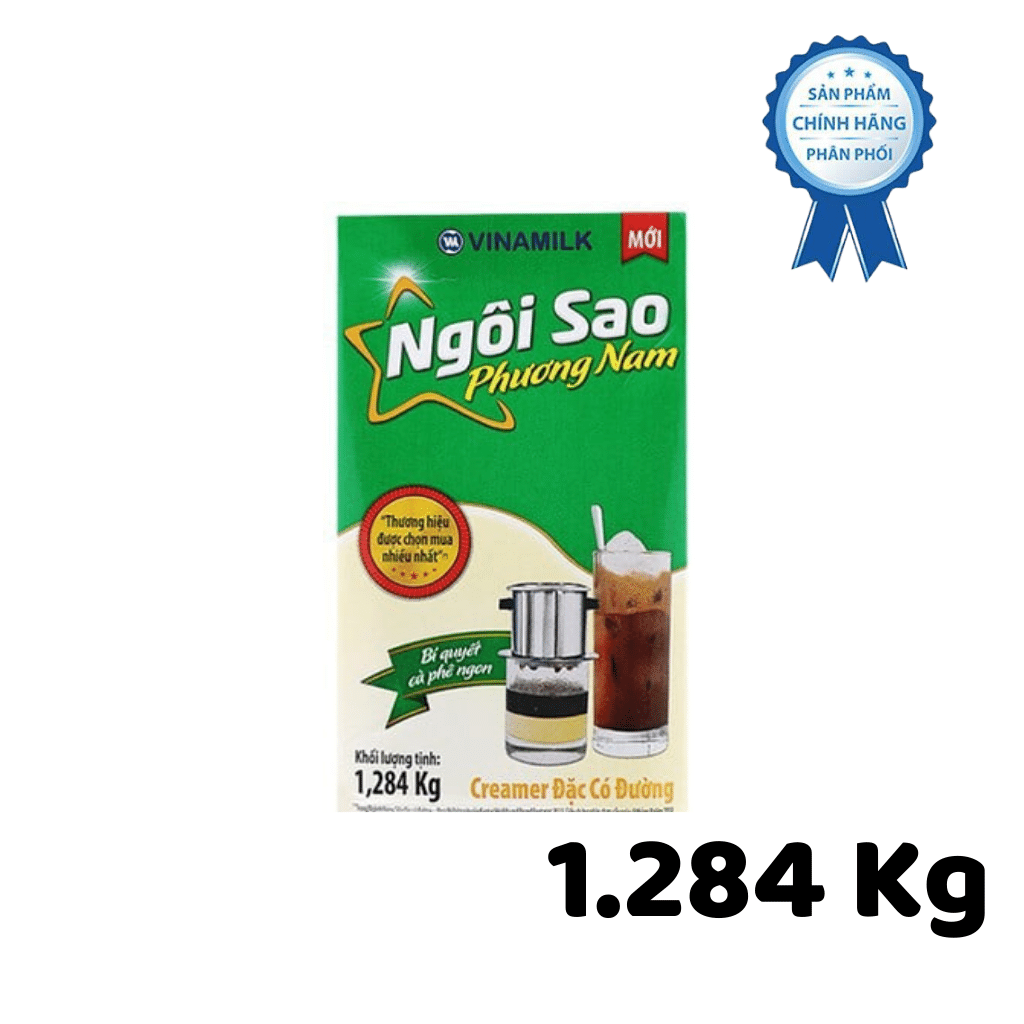 Sữa đặc Ngôi Sao Phương Nam 1 hộp 1,284kg (màu xanh lá cây) x 12 hộp/thùng