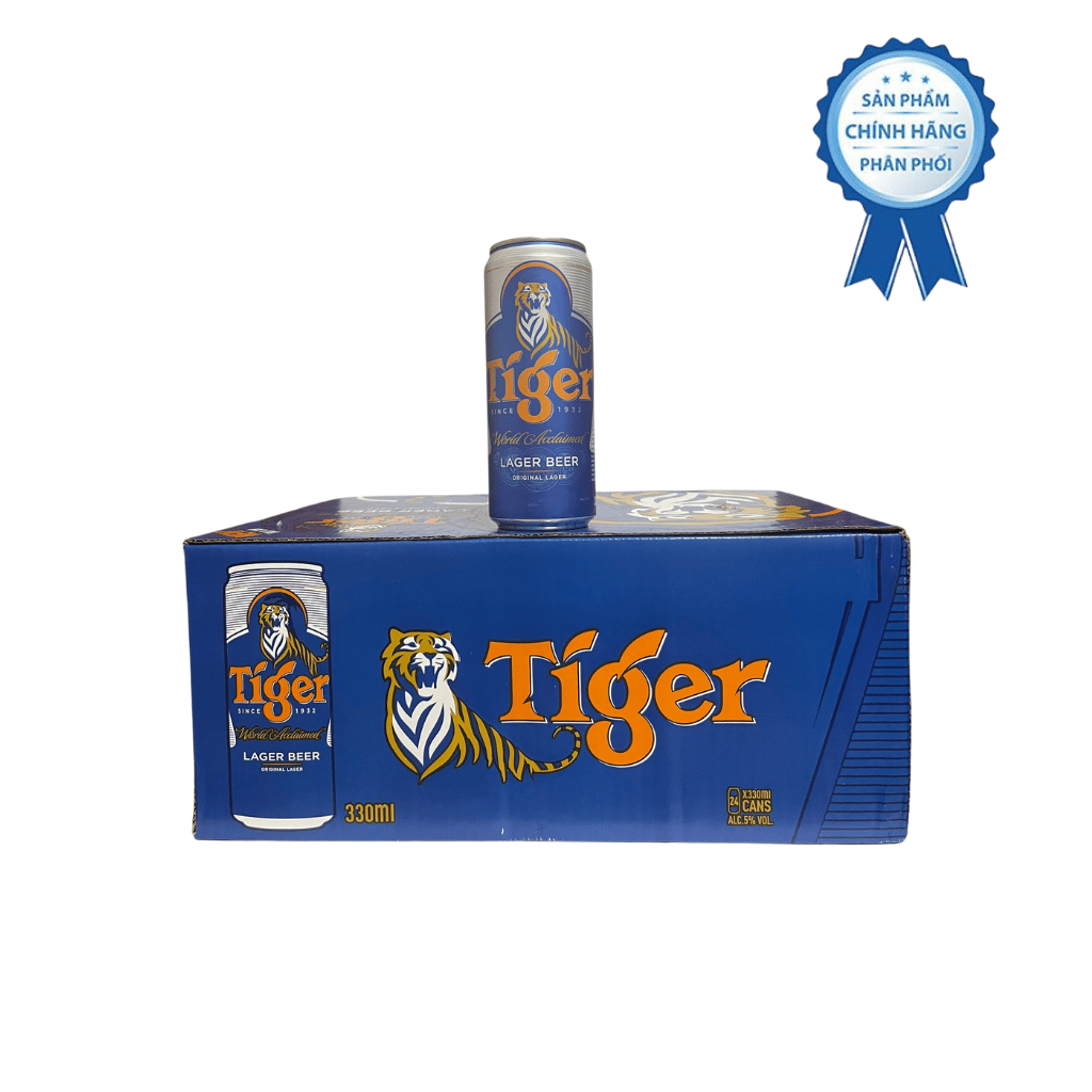 Bia Tiger nâu 5% (Campuchia) 330ml x 24 lon/thùng